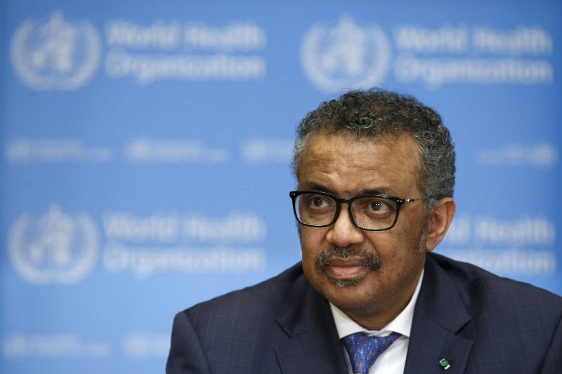 Tổng giám đốc Tổ chức Y tế Thế giới (WHO) Tedros Adhanom Ghebreyesus trong cuộc họp báo tại trụ sở chính của WHO, Geneva, Thụy Sĩ vào ngày 17-2 (giờ địa phương). (Ảnh: Yonhap News)