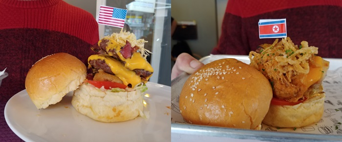 Ở một nhà hàng “Durty Bird” nằm ở Hà Nội, chúng tôi đã có thể tìm món hamburger đặc biệt được đưa ra nhằm kỷ niệm hội nghị thượng đỉnh Triều Tiên-Mỹ lần thứ 2. (Ảnh: Phóng viên Kim Eun-young)