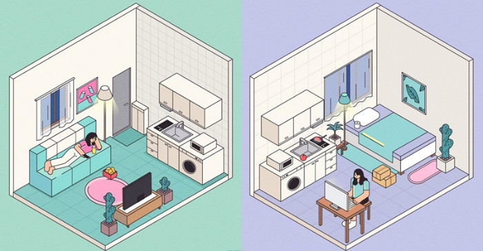 Đây là hình ảnh của phòng trọ (One room), một loại đơn vị nhà ở tại Hàn Quốc. (Ảnh: iclickart)