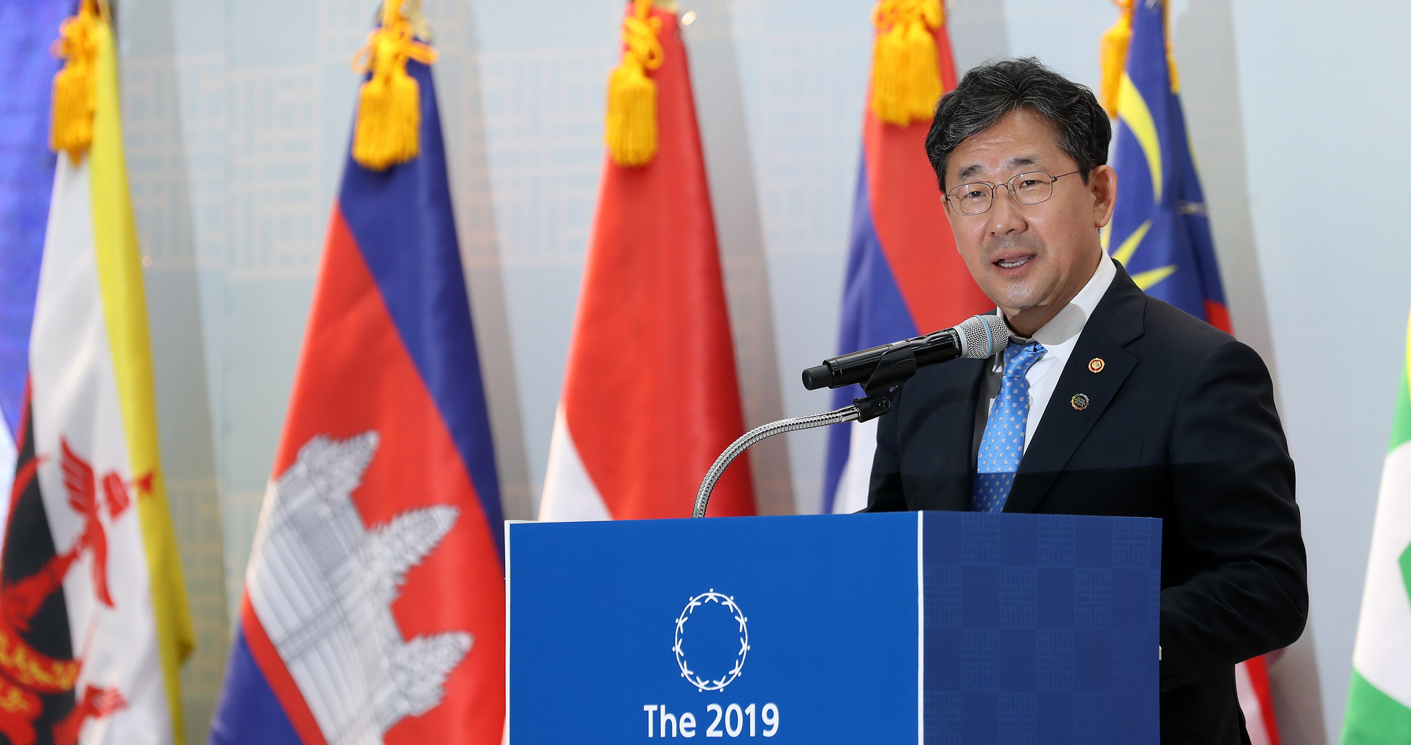 박양우 문화체육관광부 장관이 24일 광주 동구 국립아시아문화전당에서 열린 ‘2019 한·아세안 특별문화장관회의’ 본회의에서 인사말을 하고 있다.