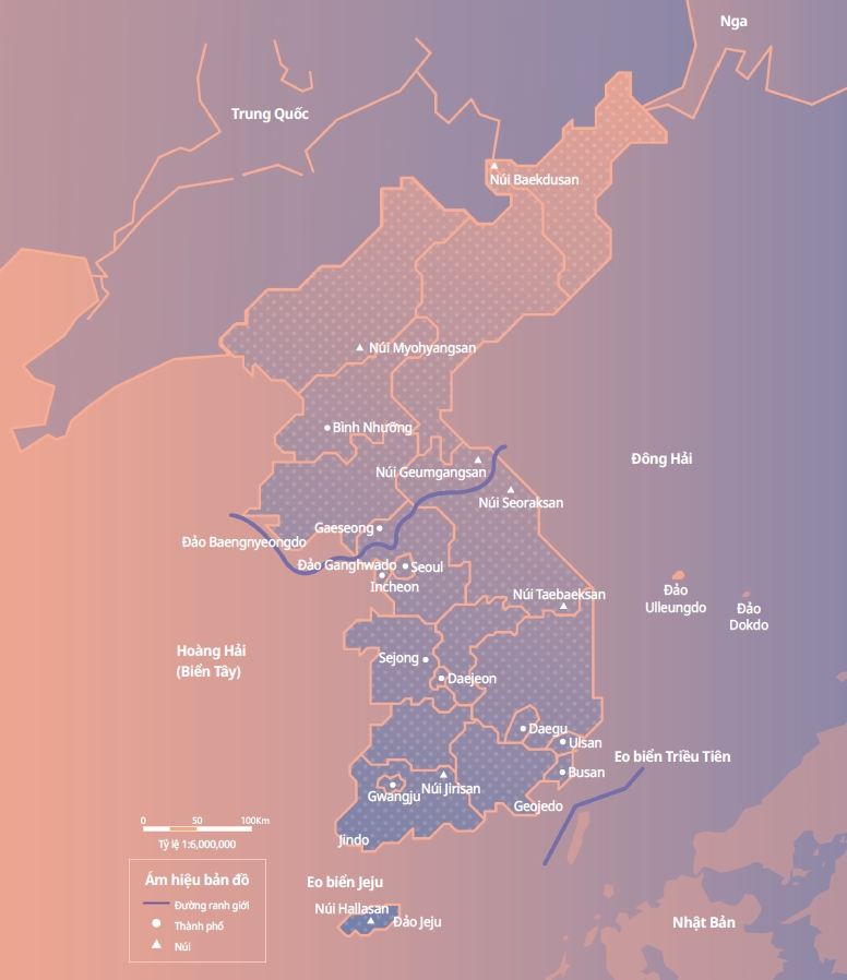 Located at the center of Northeast Asia, the Korean Peninsula neighbors China, Russia, and Japan