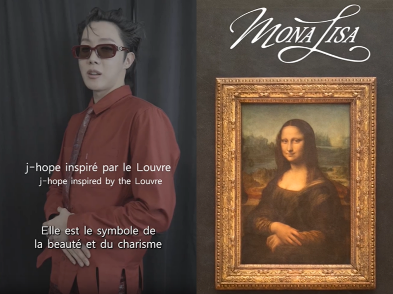J-Hope của nhóm nhạc K-pop BTS và Bảo tàng Louvre ở Pháp đã có màn collab đặc biệt với ca khúc “MONA LISA”. (Ảnh: Chụp màn hình từ trang Instagram chính thức của Bảo tàng Louvre)