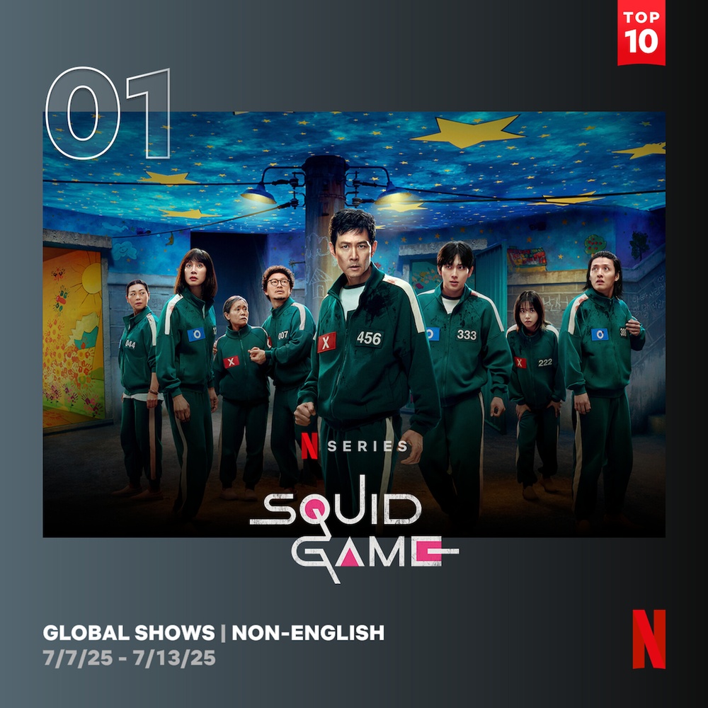 Mùa cuối cùng của series phim “Squid Game” đã đứng đầu trên bảng xếp hạng Top 10 phim truyền hình không nói tiếng Anh của Netflix. (Ảnh: Chụp màn hình từ Netflix Tudum)