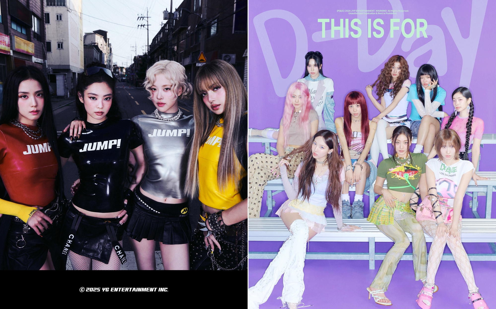 Nhóm nhạc BLACKPINK (bên trái) và TWICE. (Ảnh: YG Entertainment, JYP Entertainment)