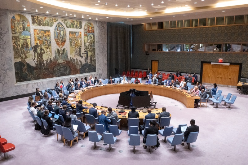 H&igrave;nh ảnh chụp cuộc họp về Haiti của Hội đồng Bảo an Li&ecirc;n hợp quốc diễn ra ở th&agrave;nh phố New York v&agrave;o ng&agrave;y 28/8/2025 (giờ Mỹ). (Ảnh: Yonhap News)