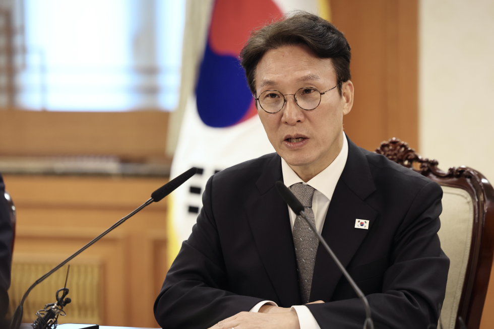 Thủ tướng Hàn Quốc Kim Min-seok đã chủ trì cuộc họp cấp bộ trưởng về an ninh và an toàn ở Khu phức hợp Seoul, quận Jongno-gu, thành phố Seoul vào ngày 15/10/2025. (Ảnh: Văn phòng Điều phối Chính sách Chính phủ Hàn Quốc) 