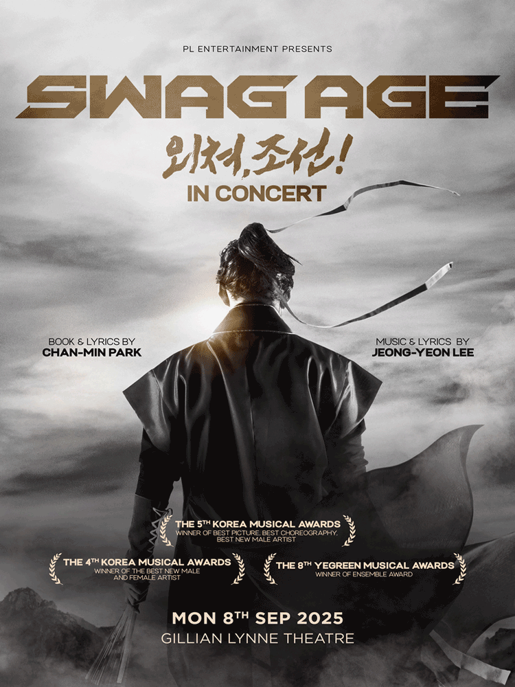Poster ch&iacute;nh thức của sự kiện &ldquo;SWAG AGE IN CONCERT&rdquo; đ&atilde; diễn ra tại Nh&agrave; h&aacute;t Gillian Lynne ở khu vực West End, Vương quốc Anh v&agrave;o ng&agrave;y 8/9/2025. (Ảnh: PL Entertainment) 