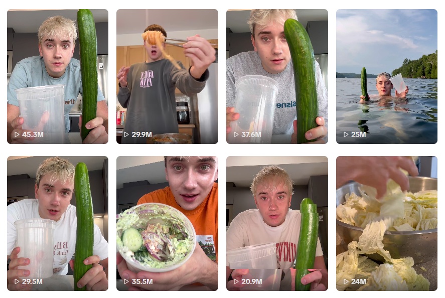 B&agrave;i đăng c&ocirc;ng thức m&oacute;n salad dưa leo của nh&agrave; s&aacute;ng tạo nội dung mukbang H&agrave;n Quốc Logan Moffitt tr&ecirc;n TikTok. (Ảnh: TikTok của Logan Moffitt (@logagm)&nbsp;
