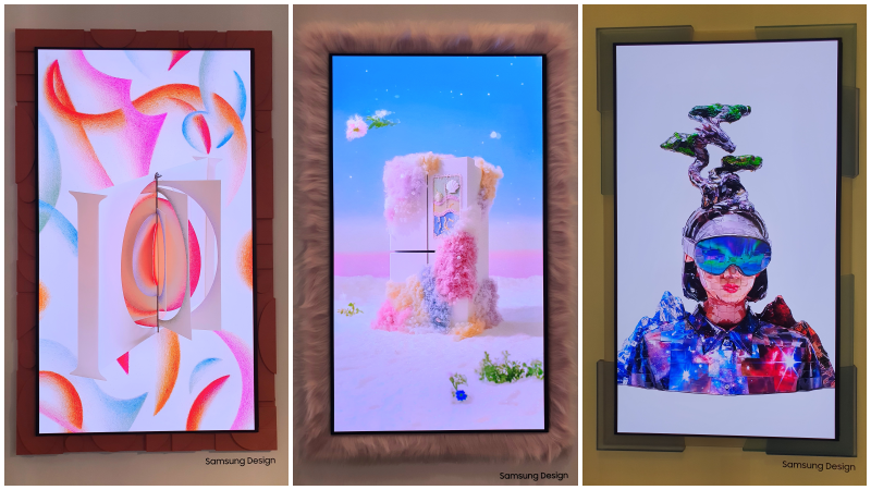 TV OLED &ldquo;SH95&rdquo; của Samsung Electronics được giới thiệu tại &ldquo;Design Miami Seoul 2026&rdquo;. Sản phẩm được trang bị khung t&ugrave;y chỉnh l&agrave; những&nbsp;t&aacute;c phẩm thiết kế&nbsp;của c&aacute;c nghệ sĩ H&agrave;n Quốc, ph&aacute; vỡ khu&ocirc;n mẫu của một chiếc TV th&ocirc;ng thường v&agrave; tạo cảm gi&aacute;c như một t&aacute;c phẩm nghệ thuật. (Ảnh:&nbsp;Nguyễn Thị Th&aacute;i Uy&ecirc;n)