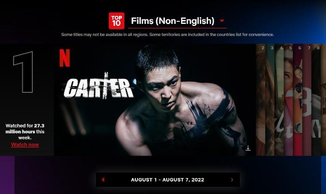 Phim “Carter” và “Nữ luật sư kỳ lạ Woo Young Woo” thống trị bảng xếp hạng Netflix