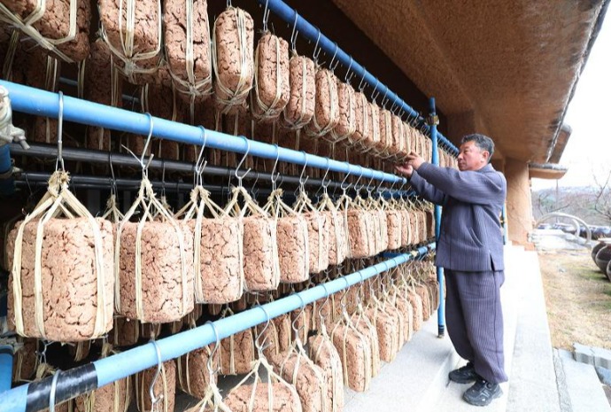 Meju được lên men dưới ánh nắng mặt trời