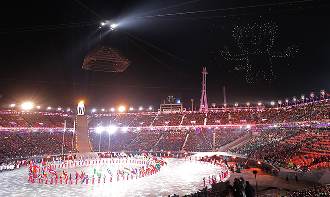 Cả thế giới chú ý đến tiết mục biểu diễn thiết bị bay không người lái của Olympic PyeongChang