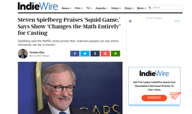 Steven Spielberg: “Squid Game” đã cải tiến hệ thống tuyển diễn viên của Hollywood