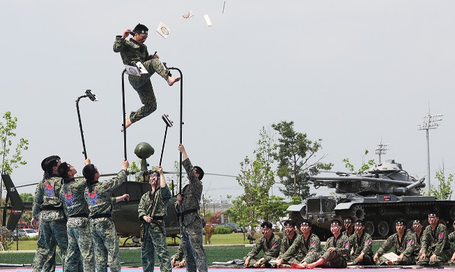 Công phá tấm ván gỗ trên không trung