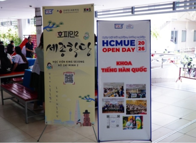 Trải nghiệm văn hóa Hàn Quốc cùng Học viện King Sejong Hồ Chí Minh 2 tại Ngày hội Open Day 2026 của trường Đại học Sư phạm Tp.hcm