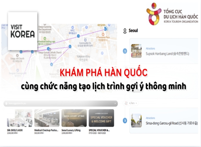 Visit Korea: Thỏa sức du lịch cùng chức năng tạo lịch trình gợi ý thông minh của Tổng cục Du lịch Hàn Quốc