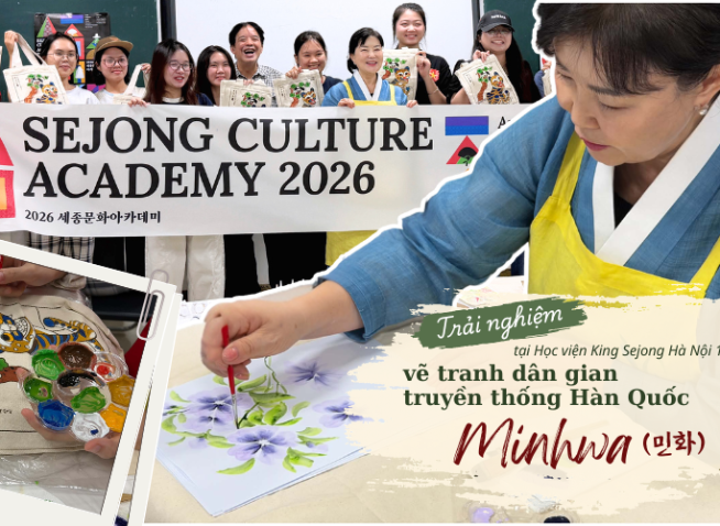 Trải nghiệm vẽ tranh dân gian truyền thống Hàn Quốc Minhwa (민화) tại Học viện King Sejong Hà Nội 1