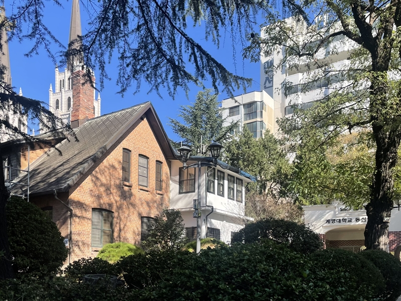 Nhà riêng của nhà truyền giáo Chamnes nằm ở Cheongna Hill, quận Jung-gu, Daegu. (Ảnh: Lee Da Som)