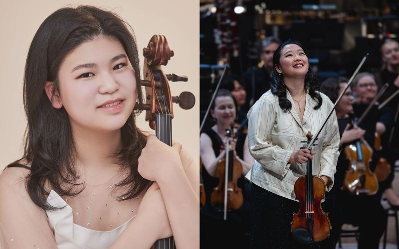 Nghệ sĩ cello Lee Saebom (bên trái) và nghệ sĩ violin Park Sueye (bên phải). (Ảnh: Quỹ Văn hóa Kumho) 