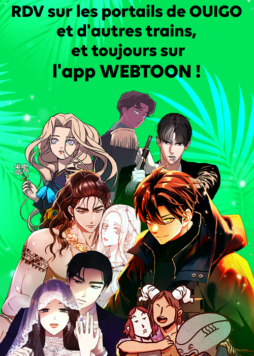 Các tác phẩm của Naver Webtoon sẽ được phục vụ trên tàu cao tốc cao cấp TGV INOUI và tàu cao tốc giá rẻ OUIGO của Pháp. (Ảnh: Naver Webtoon)