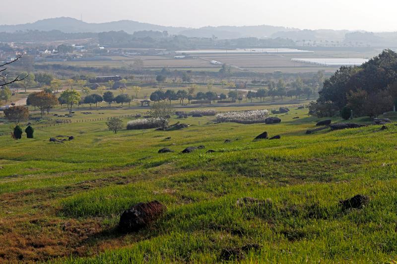 Tuyến đi bộ số 1 của khu đất ngập nước Ungok Ramsar, huyện Gochang, tỉnh Jeollabuk-do, khởi đầu từ khu di t&iacute;ch mộ đ&aacute; cổ. (Ảnh: Tổng cục Du lịch H&agrave;n Quốc)  